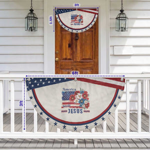 America Needs Jesus Patriotic Fan Flag Christian Floral US Flag 4th of July