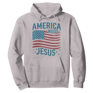 America Needs Jesus Hoodie 4th of July Christian TS14 Ice Gray Print Your Wear