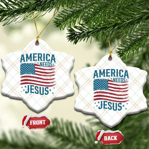 America Needs Jesus Ceramic Ornament 4th of July Christian TS14 Print Your Wear