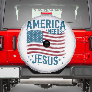 America Needs Jesus Spare Tire Cover 4th of July Christian TS14 White Print Your Wear