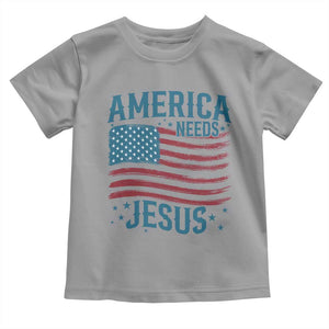 America Needs Jesus Toddler T Shirt 4th of July Christian TS14 Sport Gray Print Your Wear
