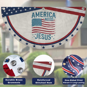 America Needs Jesus Patriotic Fan Flag 4th of July Christian