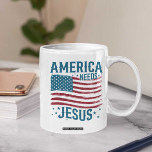 America Needs Jesus Coffee Mug 4th of July Christian TS14 Print Your Wear
