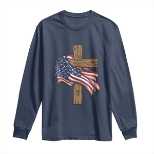 God Bless America 250 Years Long Sleeve Shirt 4th of July Christian Jesus TS14 Navy Print Your Wear