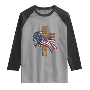 God Bless America 250 Years Raglan Shirt 4th of July Christian Jesus TS14 Sport Gray Black Print Your Wear