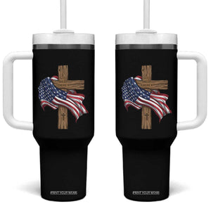 God Bless America 250 Years Tumbler With Handle 4th of July Christian Jesus TS14 One Size: 40 oz Black Print Your Wear