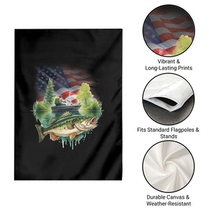 Bass Fishing Patriotic American Flag Garden Flag TS14 Print Your Wear