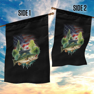Bass Fishing Patriotic American Flag Garden Flag TS14 Print Your Wear
