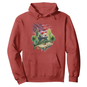 Bass Fishing Patriotic American Flag Hoodie TS14 Red Print Your Wear