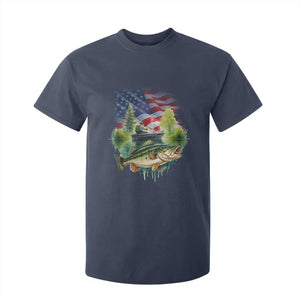 Bass Fishing Patriotic American Flag T Shirt For Kid TS14 Navy Print Your Wear