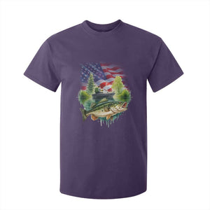 Bass Fishing Patriotic American Flag T Shirt For Kid TS14 Purple Print Your Wear
