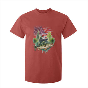 Bass Fishing Patriotic American Flag T Shirt For Kid TS14 Red Print Your Wear