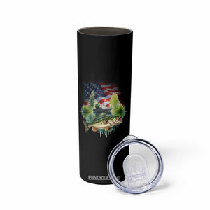 Bass Fishing Patriotic American Flag Skinny Tumbler TS14 Print Your Wear