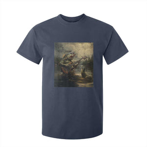 Weird Bass Fish Playing Bass Guitar T Shirt For Kid Funny Cursed Meme TS14 Navy Print Your Wear