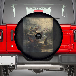 Weird Bass Fish Playing Bass Guitar Spare Tire Cover Funny Cursed Meme TS14 Black Print Your Wear