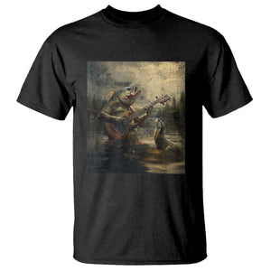 Weird Bass Fish Playing Bass Guitar T Shirt Funny Cursed Meme TS14 Black Print Your Wear