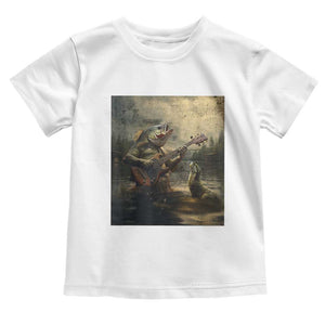 Weird Bass Fish Playing Bass Guitar Toddler T Shirt Funny Cursed Meme TS14 White Print Your Wear