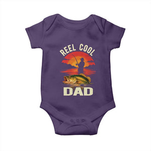 Funny Fishing Dad Baby Onesie Reel Cool Dad TS14 Purple Print Your Wear