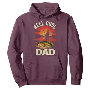 Funny Fishing Dad Hoodie Reel Cool Dad TS14 Maroon Print Your Wear