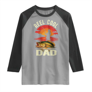 Funny Fishing Dad Raglan Shirt Reel Cool Dad TS14 Sport Gray Black Print Your Wear