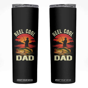 Funny Fishing Dad Skinny Tumbler Reel Cool Dad TS14 Black Print Your Wear