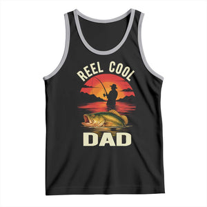 Funny Fishing Dad Tank Top Reel Cool Dad TS14 Black Athletic Heather Print Your Wear