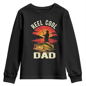 Funny Fishing Dad Youth Sweatshirt Reel Cool Dad TS14 Black Print Your Wear