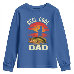 Funny Fishing Dad Youth Sweatshirt Reel Cool Dad TS14 Royal Blue Print Your Wear
