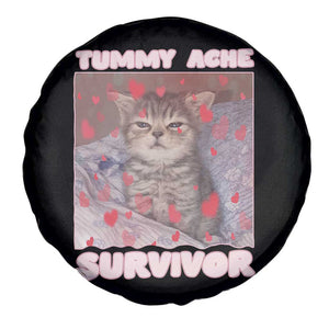 Tummy Ache Survivor Spare Tire Cover Funny Cute Cat Meme TS14 Print Your Wear