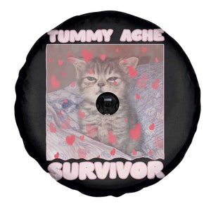 Tummy Ache Survivor Spare Tire Cover Funny Cute Cat Meme TS14 Print Your Wear