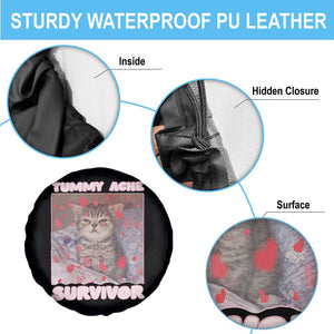 Tummy Ache Survivor Spare Tire Cover Funny Cute Cat Meme TS14 Print Your Wear