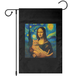 Mona Lisa Cat Starry Night Garden Flag TS14 Black Print Your Wear