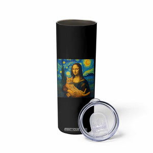 Mona Lisa Cat Starry Night Skinny Tumbler TS14 Print Your Wear
