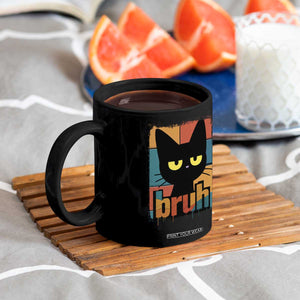Funny Black Cat Bruh Meme Coffee Mug Funny Black Cat TS14 Print Your Wear