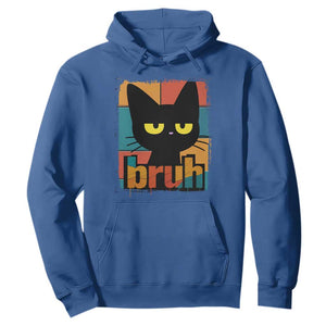 Funny Black Cat Bruh Meme Hoodie Funny Black Cat TS14 Royal Blue Print Your Wear