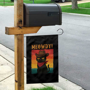 Meowdy Cowboy Cat Garden Flag Cute Black Kitten Country Western TS14 Print Your Wear
