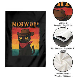 Meowdy Cowboy Cat Garden Flag Cute Black Kitten Country Western TS14 Print Your Wear