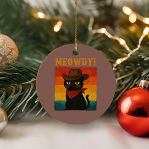 Meowdy Cowboy Cat Ceramic Ornament Cute Black Kitten Country Western TS14 1pc Mocha Print Your Wear