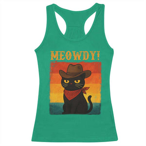 Meowdy Cowboy Cat Racerback Tank Top Cute Black Kitten Country Western TS14 Irish Green Print Your Wear
