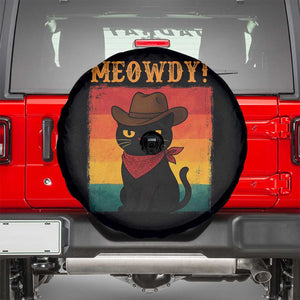Meowdy Cowboy Cat Spare Tire Cover Cute Black Kitten Country Western TS14 Black Print Your Wear