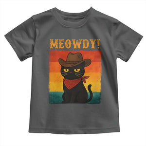 Meowdy Cowboy Cat Toddler T Shirt Cute Black Kitten Country Western TS14 Dark Heather Print Your Wear