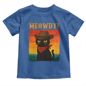 Meowdy Cowboy Cat Toddler T Shirt Cute Black Kitten Country Western TS14 Royal Blue Print Your Wear