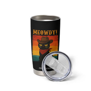 Meowdy Cowboy Cat Tumbler Cup Cute Black Kitten Country Western TS14 Print Your Wear