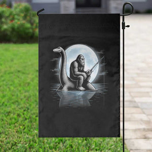 Funny Bigfoot Fishing Garden Flag Sasquatch Riding Nessie Cryptid Moon Night TS14 Print Your Wear