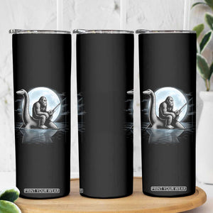 Funny Bigfoot Fishing Skinny Tumbler Sasquatch Riding Nessie Cryptid Moon Night TS14 Print Your Wear