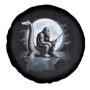 Funny Bigfoot Fishing Spare Tire Cover Sasquatch Riding Nessie Cryptid Moon Night TS14 Print Your Wear