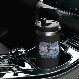 Argentina Soccer Fan Argentinian Flag Patriotic Sports Flip Straw Tumbler TS14 Print Your Wear