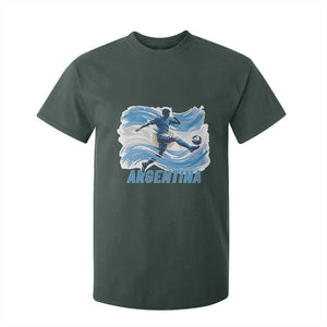 Argentina Soccer Fan Argentinian Flag Patriotic Sports T Shirt For Kid TS14 Dark Forest Green Print Your Wear