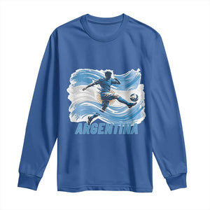 Argentina Soccer Fan Argentinian Flag Patriotic Sports Long Sleeve Shirt TS14 Royal Blue Print Your Wear