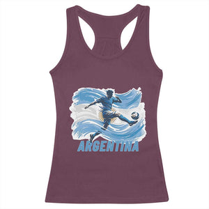 Argentina Soccer Fan Argentinian Flag Patriotic Sports Racerback Tank Top TS14 Maroon Print Your Wear